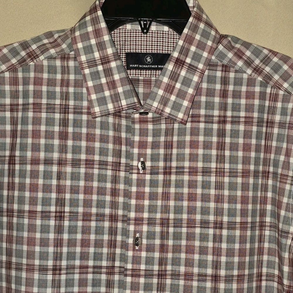 Hart Schaffner Marx Men's Short-Sleeve‎ Shirt XL  Red Black Check NWOT NEW